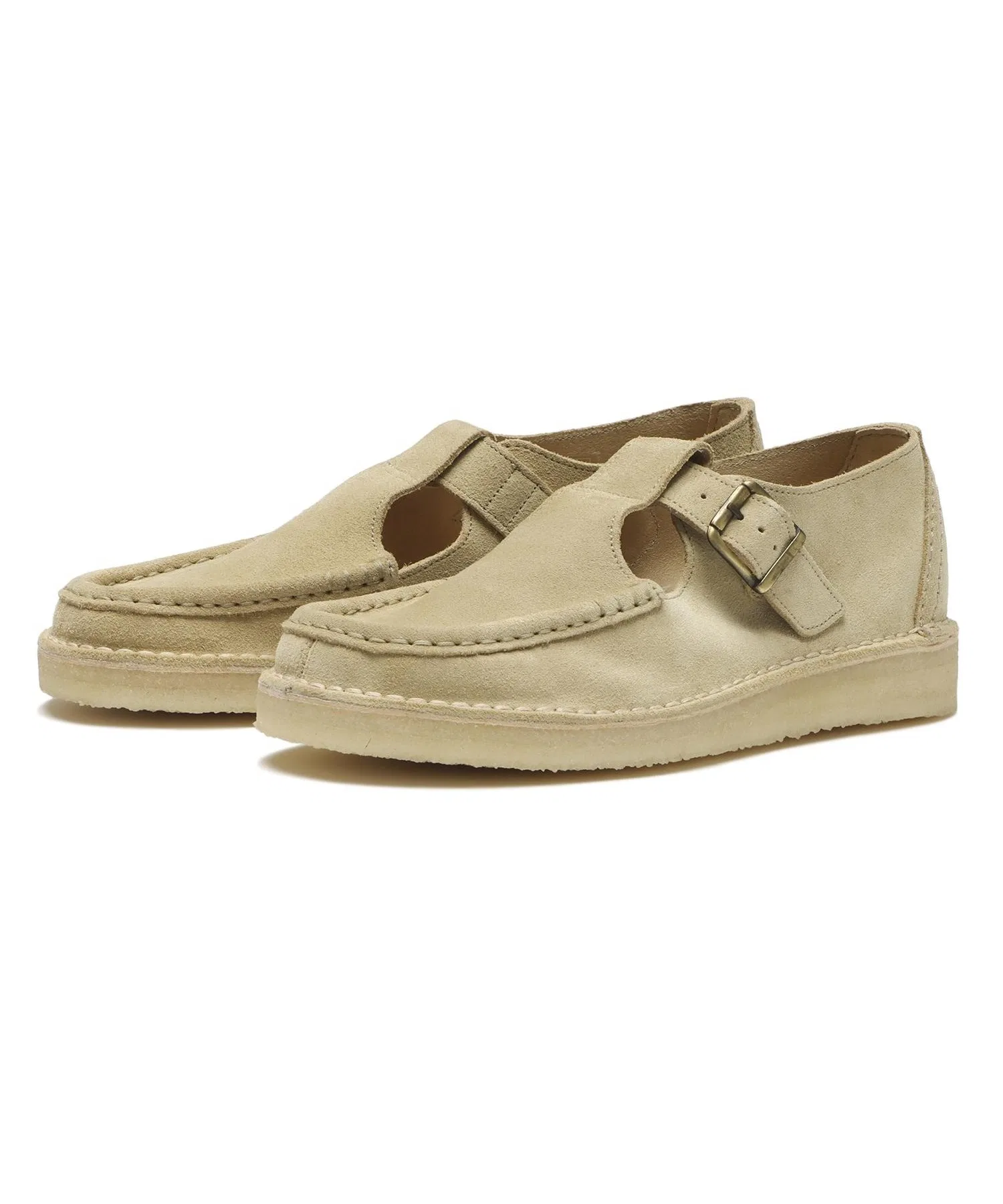 Мужские мокасины из натуральной кожи Clarks NOMAD T BAR бежевые — фото 3