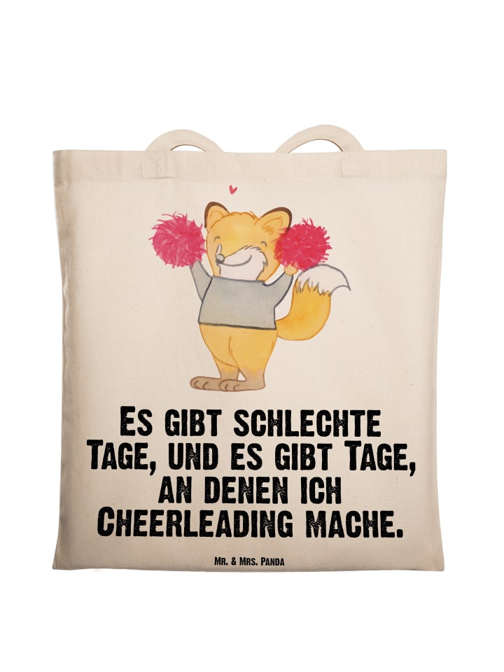 

Сумка Mr. & Mrs. Panda Tragetasche Fuchs Cheerleader mit Spruch, кремовый