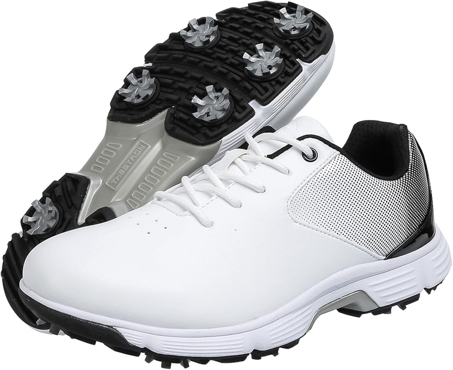 

Мужские кроссовки для гольфа с шипами, водонепроницаемые, для ходьбы, легкие и удобные, для гольфистов и тренировок в зале Omcam, белый