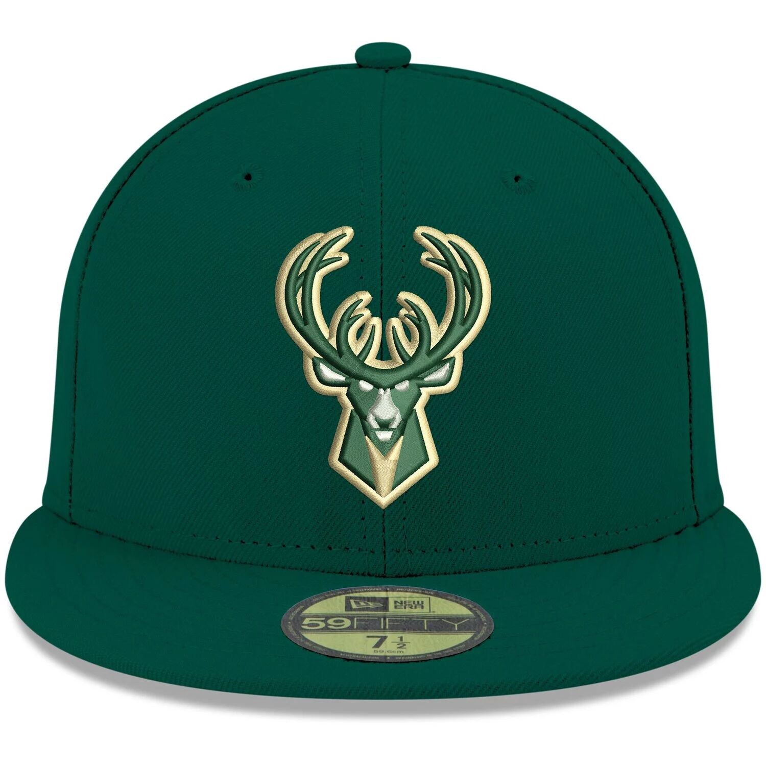 

Мужская облегающая шляпа New Era Green Milwaukee Bucks Official Team Color 59FIFTY