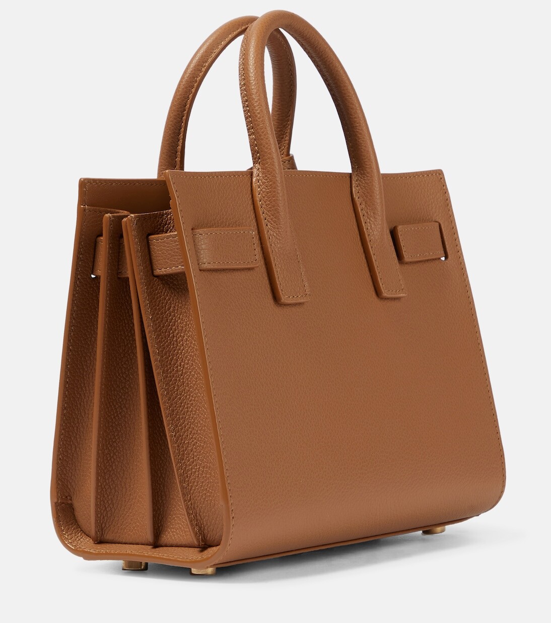 Сумка-тоут sac de jour из нано-кожи Saint Laurent, коричневый — фото 4