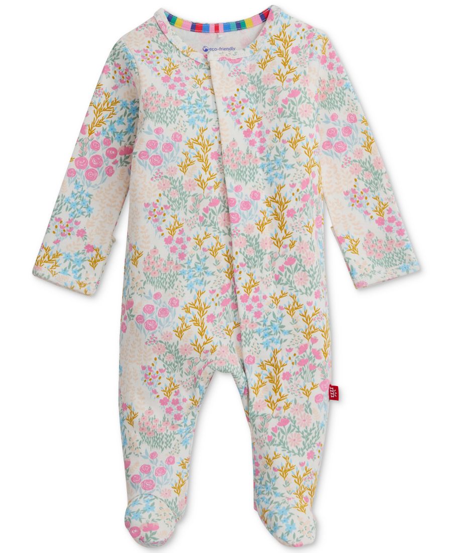 Детские хлопковые комбинезоны с закрытыми ножками, 2 шт Magnetic Me, Pink/Floral — фото 2