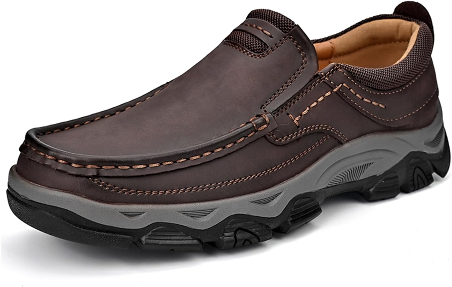 

Мужские повседневные лоферы из натуральной кожи Houdbdol, темно-коричневый