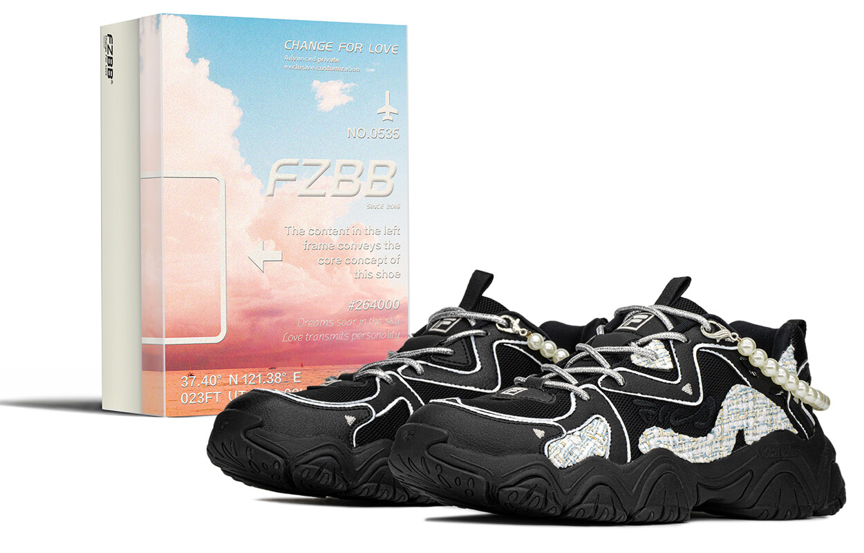 

Кроссовки FILA Fluid 4 Lifestyle Shoes Women's Low-top Black/Blue, черный/синий