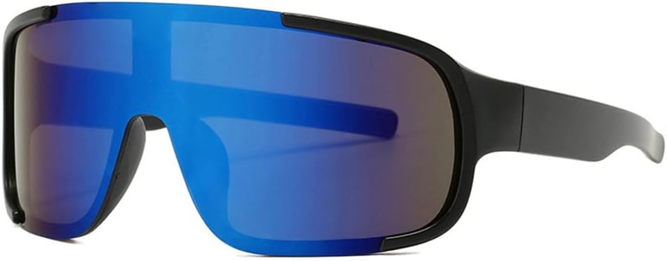 

Ретро большие цельные женские солнцезащитные очки для спорта на открытом воздухе и вождения, зеркальные солнцезащитные очки с защитой от УФ-излучения UV400, мужские матовые солнцезащитные очки LANGSER, Matte Black Blue