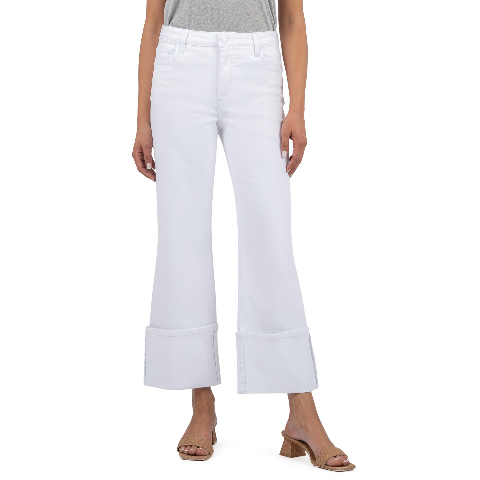 

Джинсы KUT from the Kloth Charlotte High Rise Fab Ab Wide Leg-Roll Up, Optic White