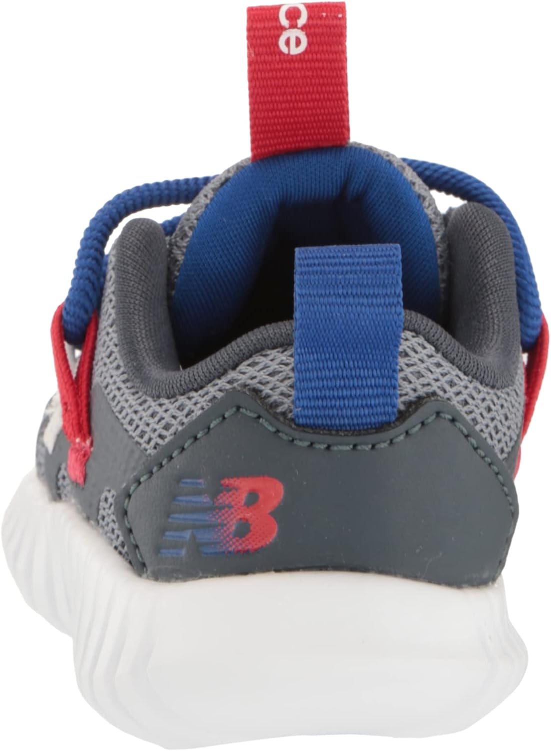 Кроссовки New Balance Kid's Playgruv V1 с эластичной шнуровкой, Gunmetal/Orca/Team Red — фото 3
