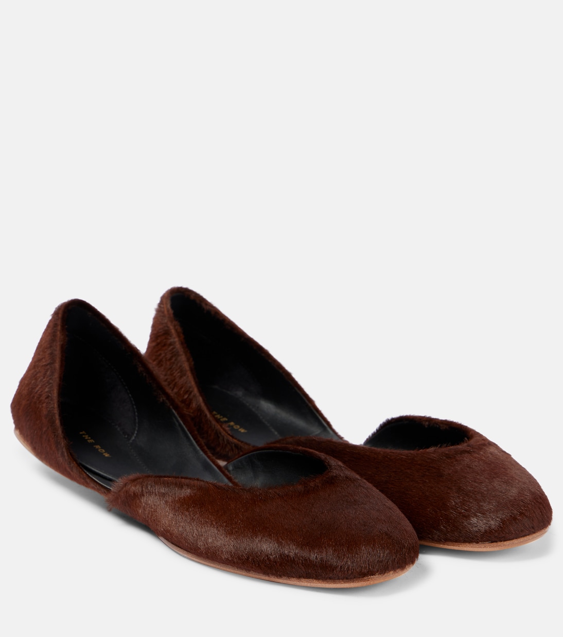 Балетки Gemma из телячьей шерсти The Row, Bruciato