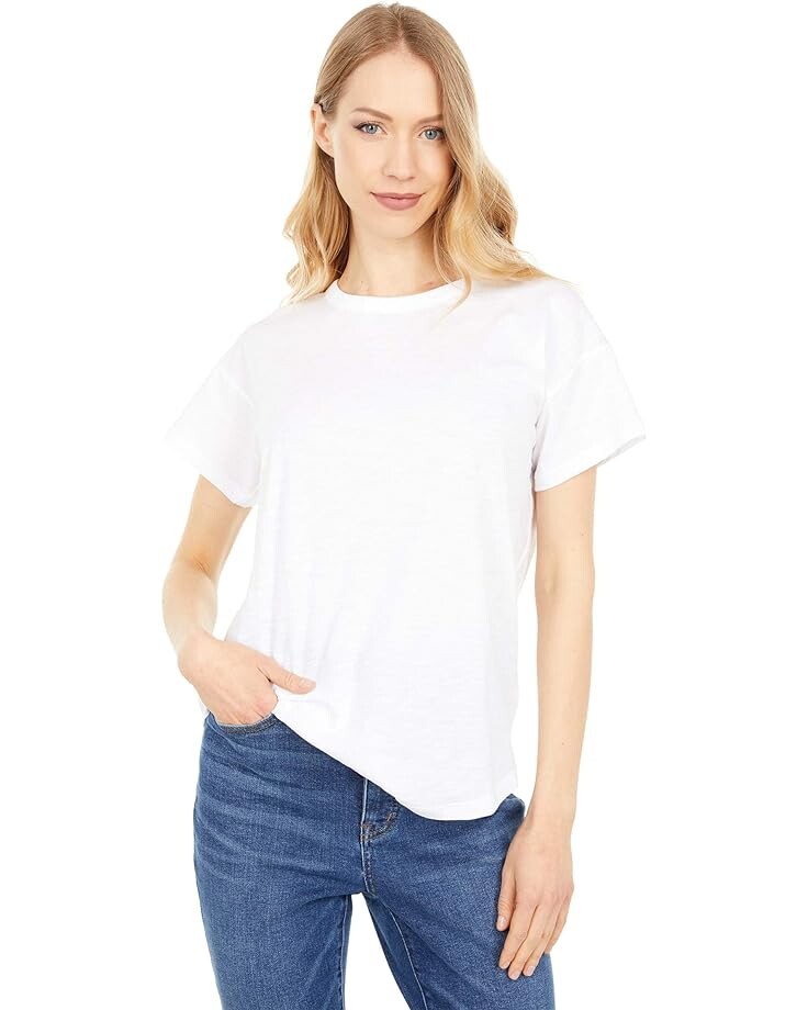 

Футболка Madewell Whisper Cotton Rib-Crewneck, цвет Optic White