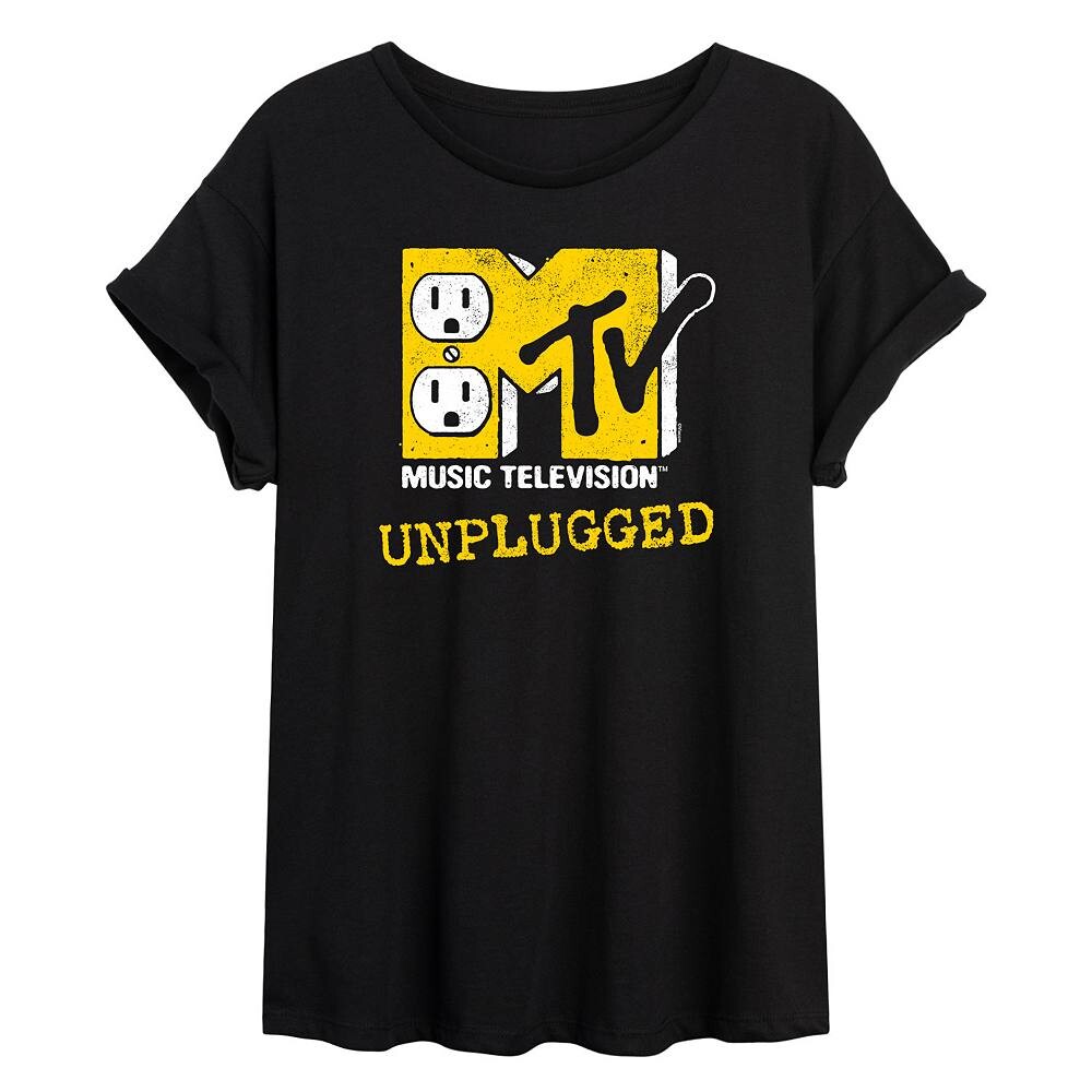 

Объемная футболка с логотипом MTV для юниоров и рисунком «Unplugged» Licensed Character, черный