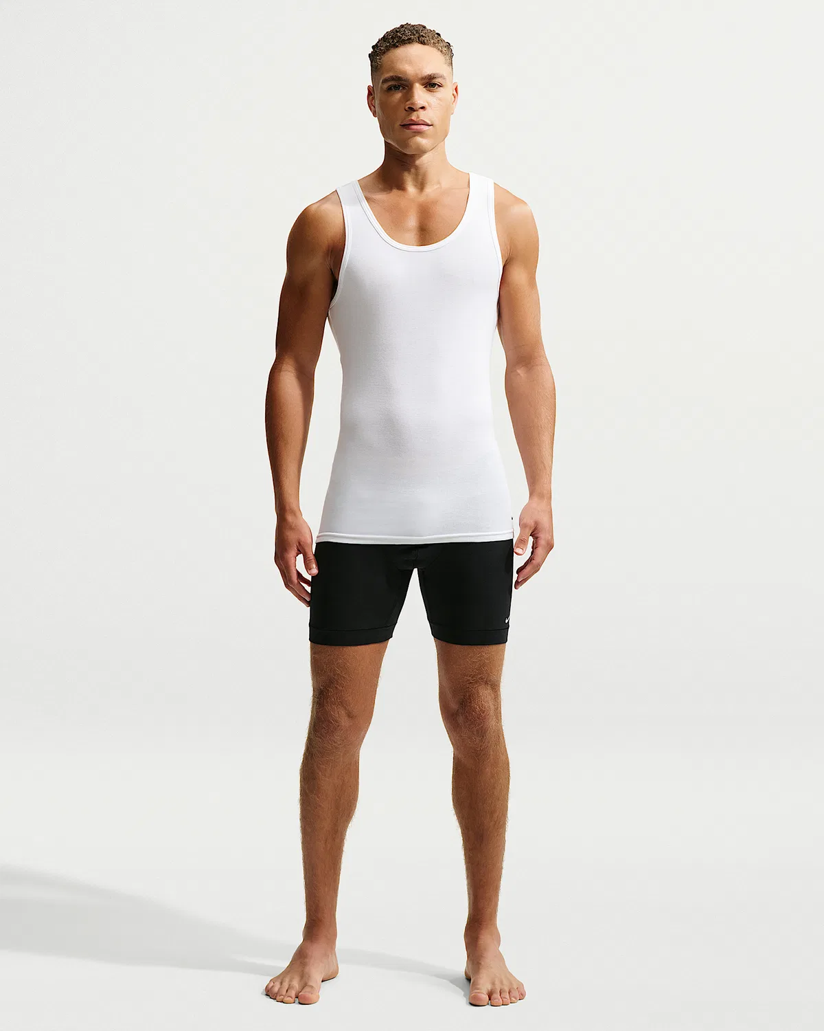 Мужская майка Dri-FIT Nike Essential Stretch Cotton, White — фото 4