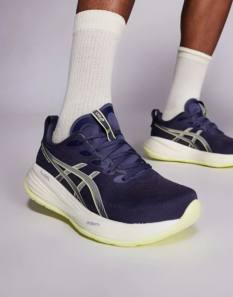 

Кроссовки для бега Asics Gel-Cumulus 27 в цвете «Индиго-туман» и «Ярко-желтый»