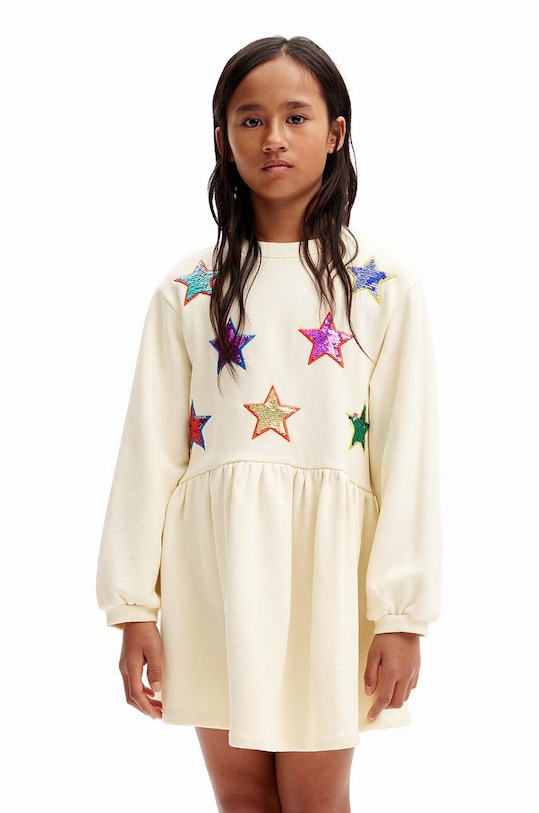 

Детское хлопковое платье Desigual, белый