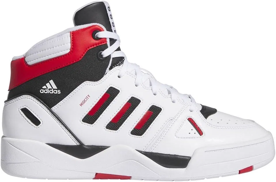 Мужские баскетбольные кроссовки Adidas Midcity Mid, Cloud White Collegiate Red Core Black — фото 2