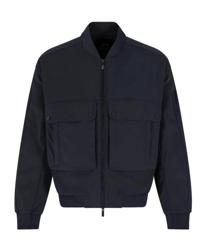 

Куртка-Бомбер из эластичной ткани с застежкой-молнией. Armani Exchange, синий