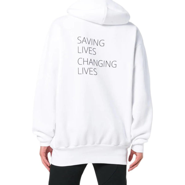 Толстовка x world food programme hoodie 'white black' Balenciaga, белый — фото 3