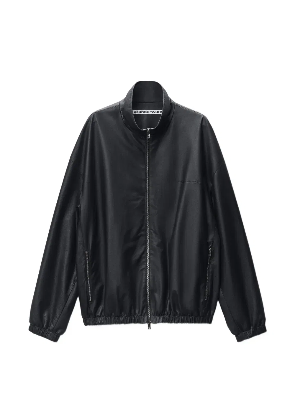 Кожаная куртка-бомбер на молнии Alexander Wang, черный