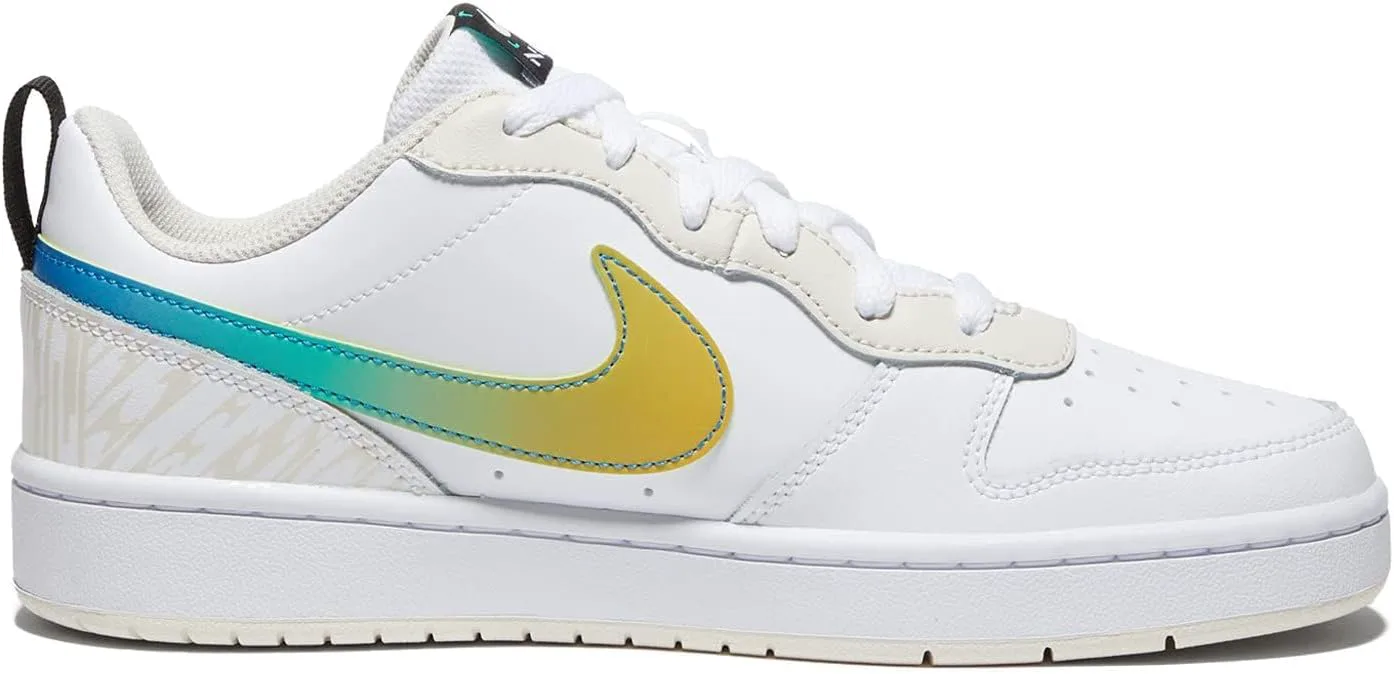 Кроссовки Nike Boys' Court Borough Low 2 (PSV) для мальчиков, белый/мультиколор — фото 2