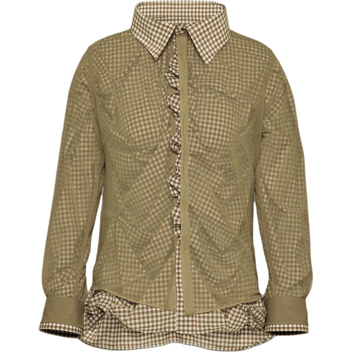 

Рубашка Maison Margiela из хлопка в клетку MM6 Maison Margiela, коричневый