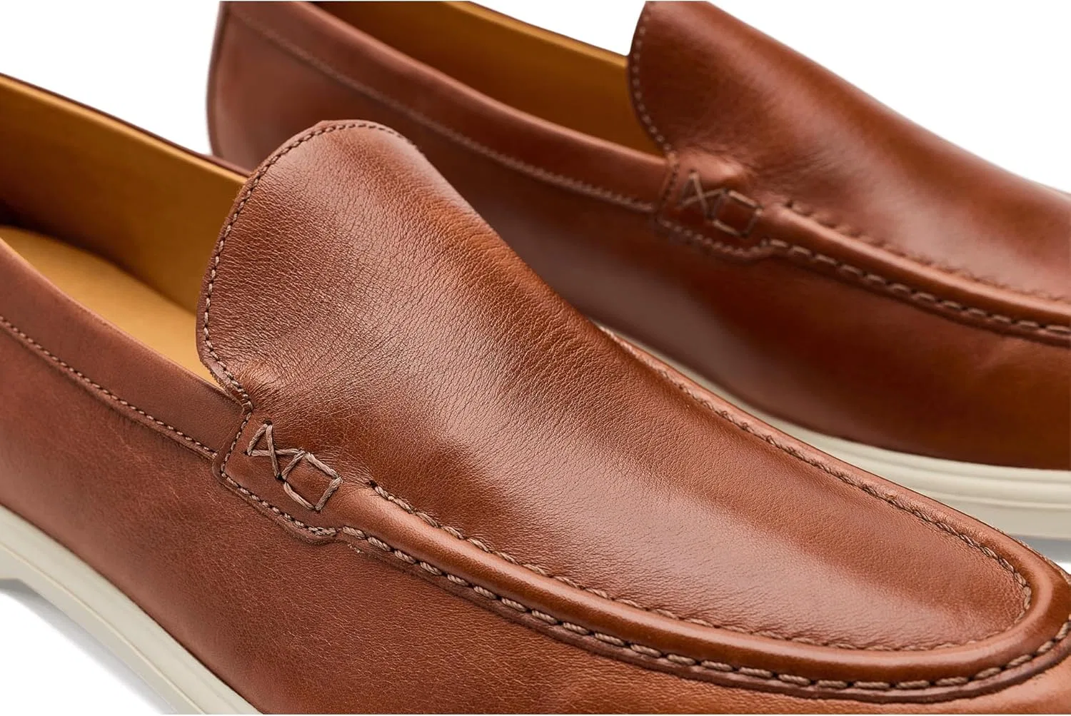 Лоферы из кожи PETER MILLAR, Cognac — фото 2