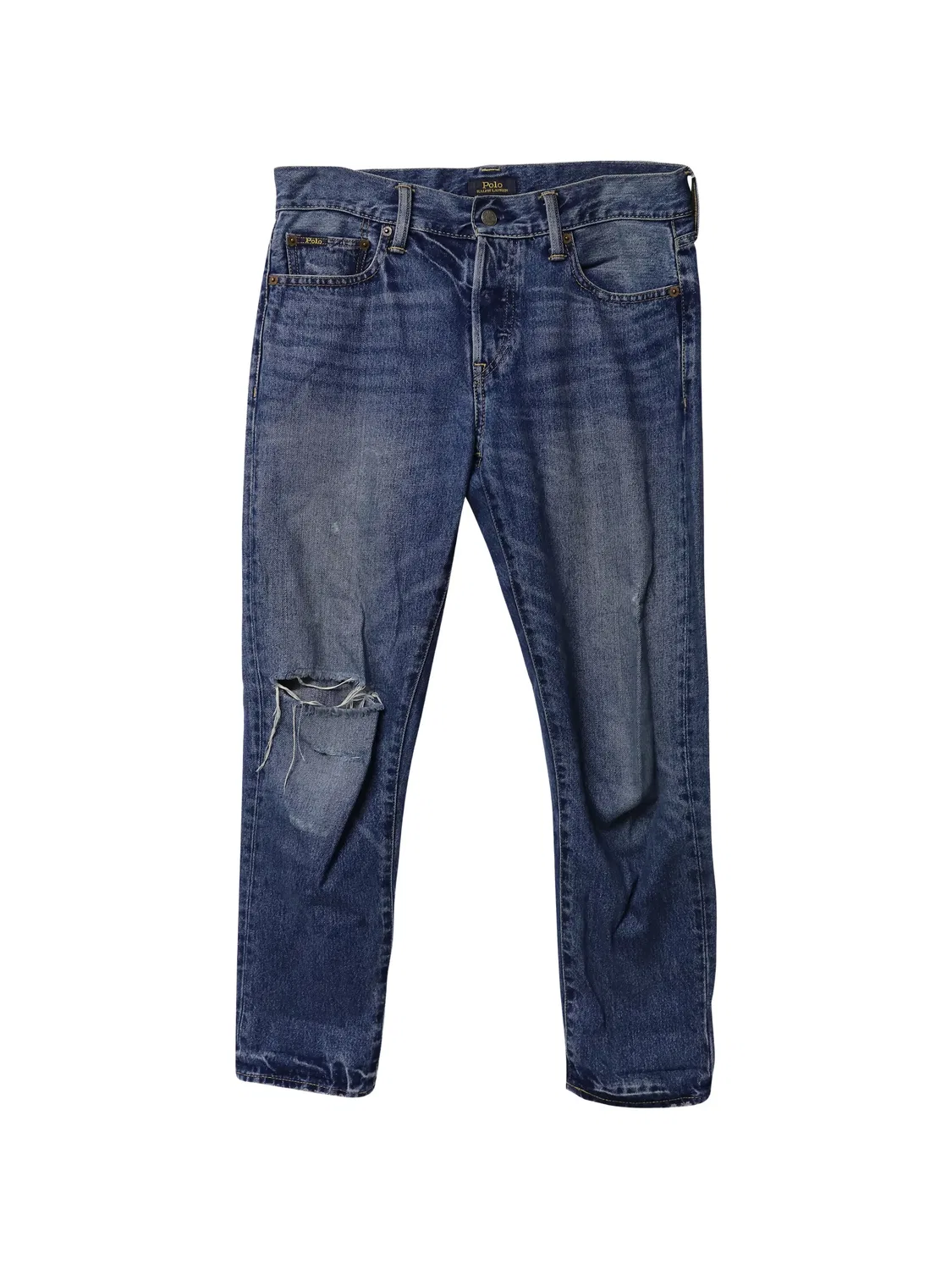 Джинсы с прорезями и эффектом потертости Polo Ralph Lauren Vintage, синий
