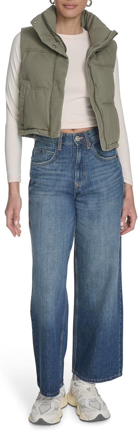 Женская укороченная хлопковая куртка Levi's, Light Olive Vest — фото 2