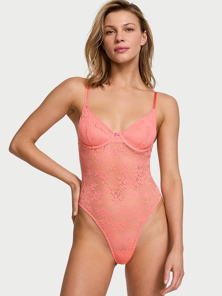 

Боди-Полукомбинезон из кружева Tease без подкладки Victoria'S Secret, красный