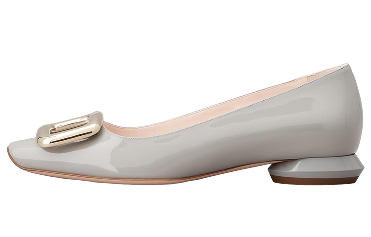 Повседневные однобортные туфли женские серые Roger Vivier, Original Shoe Box Included