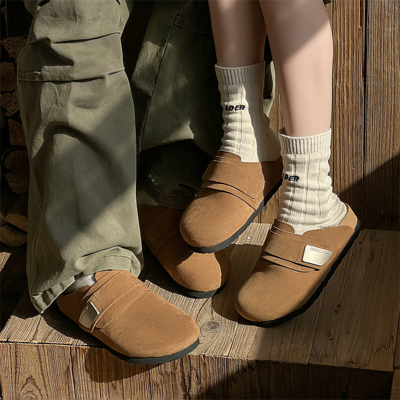 KLAMMKICKS Закрытые тапочки унисекс из замши сандалового цвета и поддержкой свода стопы, цвет Sand[Cow Suede, Arch Support] — фото 4