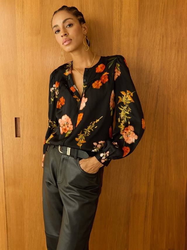 

Блузка Micah с цветочным принтом из вискозы LENZING ECOVERO Baukjen, Black/Multi