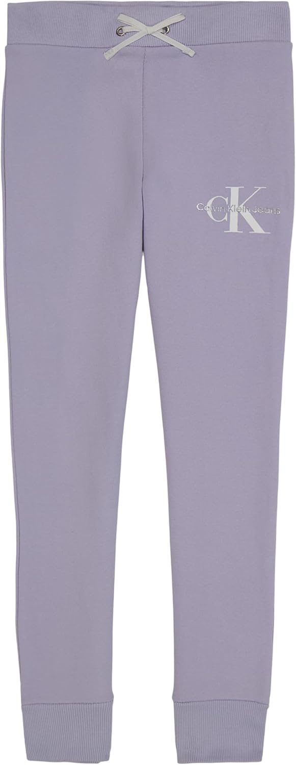 

Мягкие флисовые спортивные брюки Calvin Klein для девочек с логотипом, удобная посадка и эластичный пояс, Lavender Ice