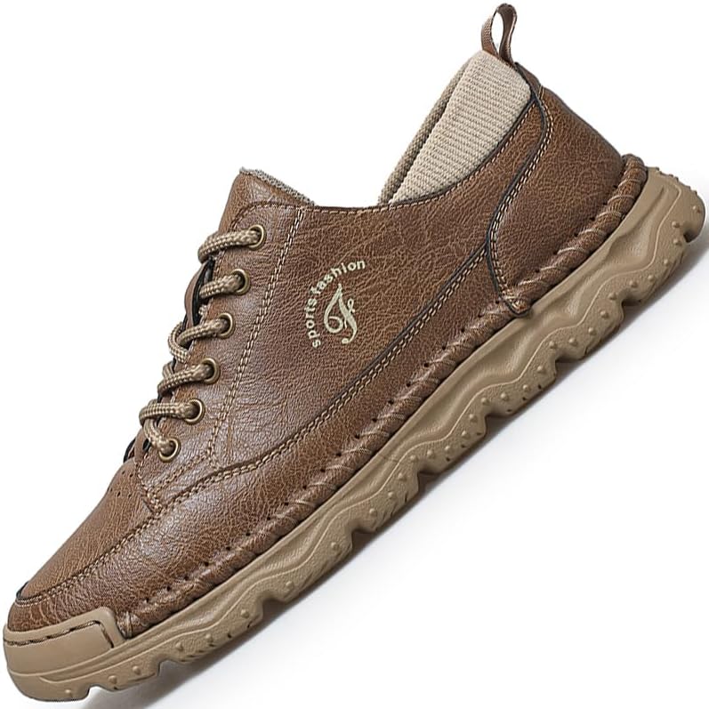 

Повседневные мужские туфли из кожи, мужские мокасины для вождения, лодочные, коричневые, черные, хаки, размер, нарядные Gjuyc