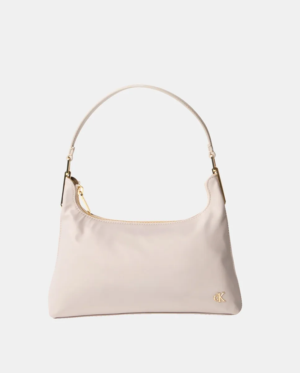 

Маленький нейлоновый плечевой мешок Calvin Klein, бежевый