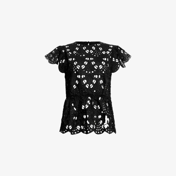 

Топ Allsaints Meadow с вышивкой и текстурным плетением, черный