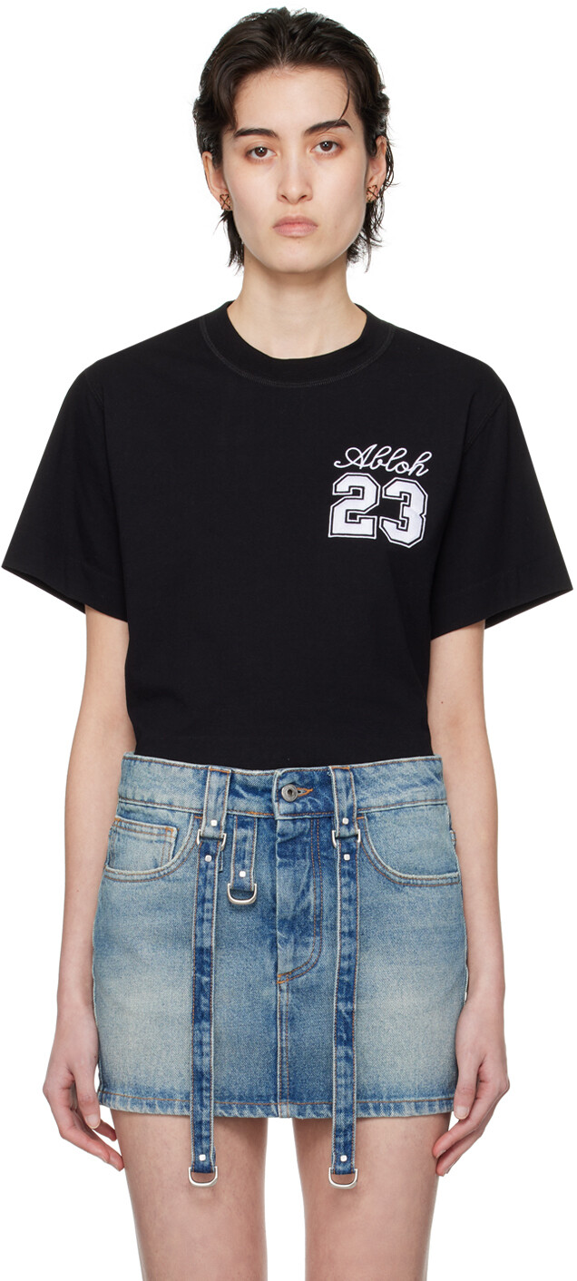 

Черная укороченная футболка Off-White