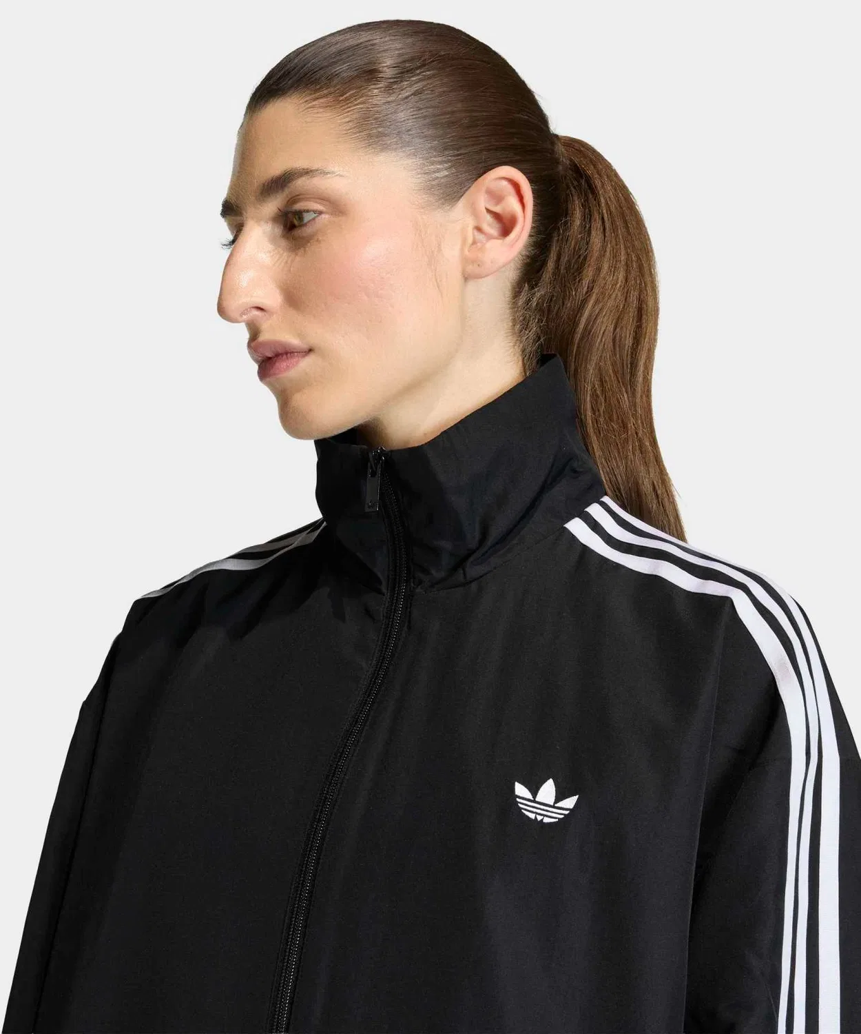 Трек-топ женский с логотипом Three Stripes, Adidas Originals, полиэстер, чёрный — фото 3