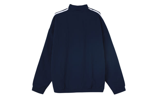Куртка Men's adidas originals Logo Printing Side Classic Zipper Stand Collar Sports Jacket Autumn Blue, синий — фото 2