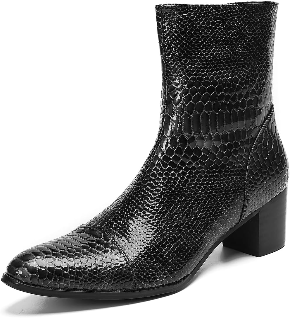 

Мужские ботинки Santimon Chelsea из натуральной кожи с металлическим носком, модные, повседневные, удобные, на молнии, вестерн, черный