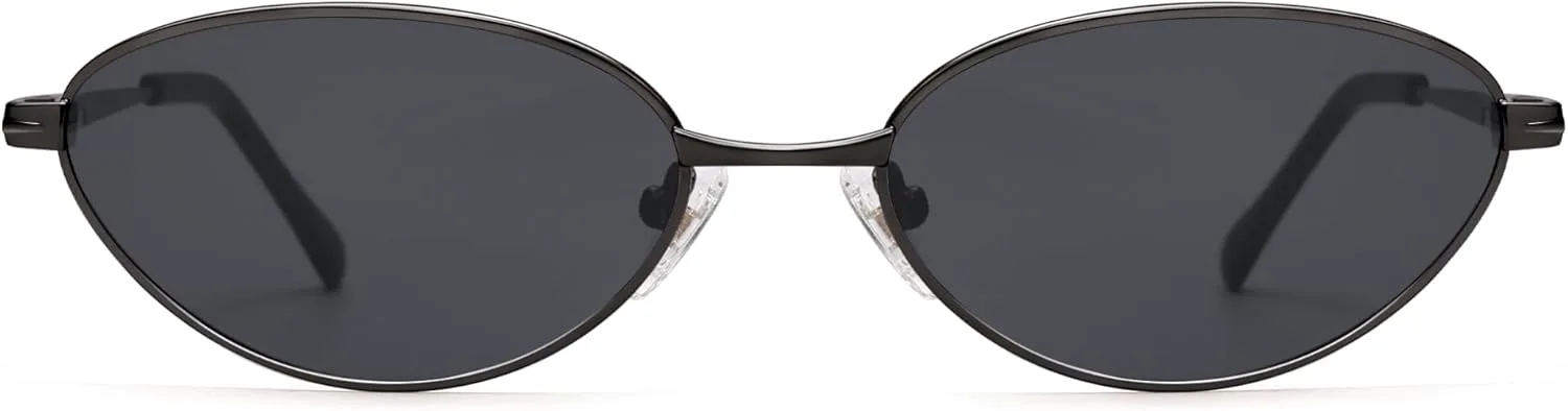 

Ретро-солнцезащитные очки «кошачий глаз» овальной формы для женщин, винтажная металлическая оправа с пружинным шарниром, модные очки AP3730 Appassal, Black / Grey