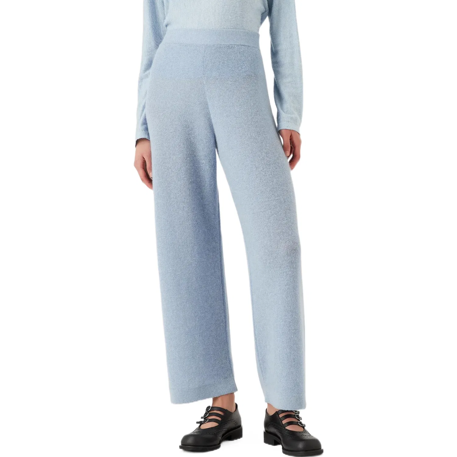 Брюки casual широкие Emporio Armani светло-голубые — фото 4