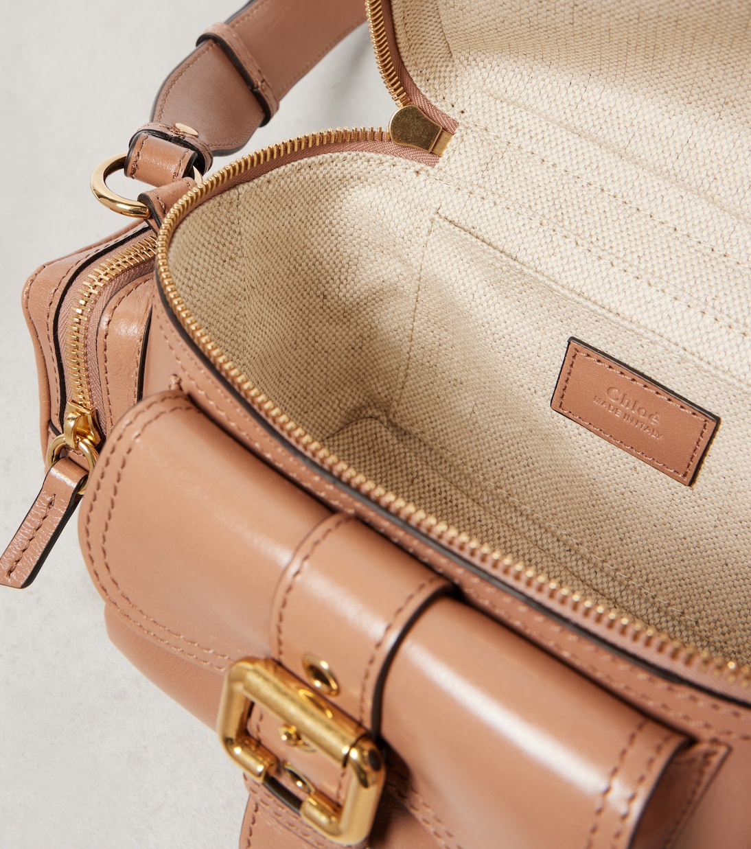 Маленькая кожаная сумка через плечо для камеры Chloé, Woodrose — фото 3