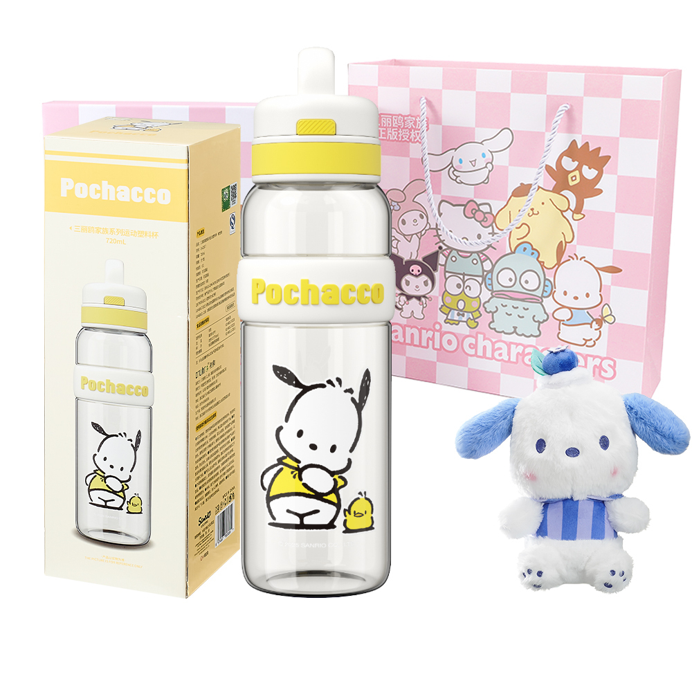 

Пластиковые стаканы pochacco cinnamoroll 720 мл Sanrio, Pochacco Water Cup+Box+Large Doll