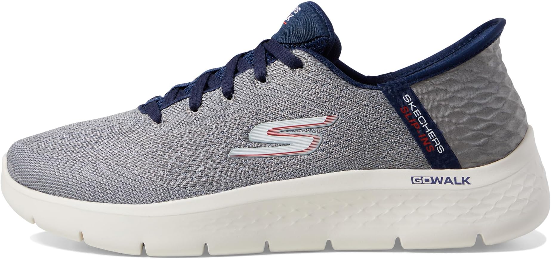 Кроссовки SKECHERS Performance Go Walk Flex - New World Hands Free Slip-Ins, цвет Grey/Navy — фото 4