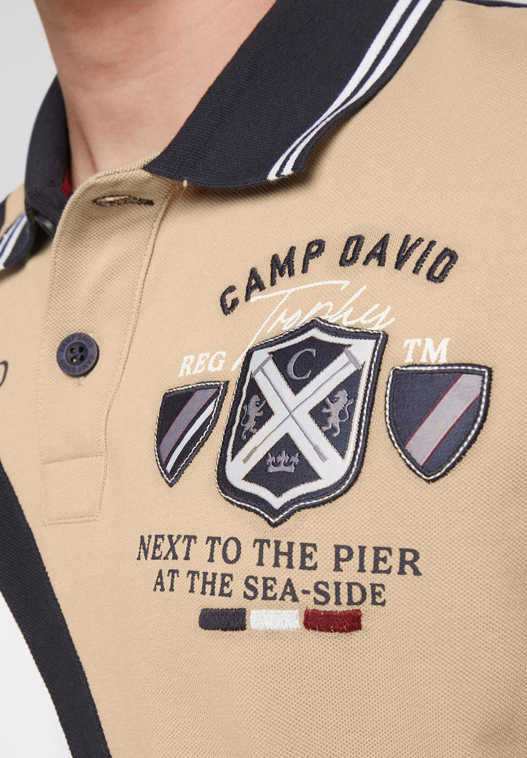 

Рубашка поло MIT COLOR-BLOCKING UND ARTWORKS Camp David, коричневый