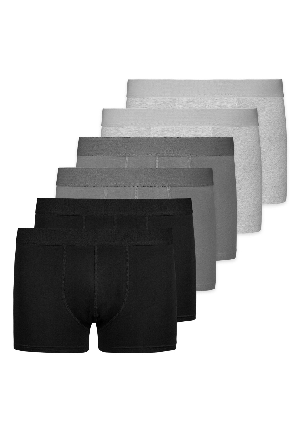 

Боксеры SNOCKS Boxershorts ohne Logo aus Bio-Baumwolle 6 Stück, цвет Mix (Schwarz/Grau/Hellgrau)