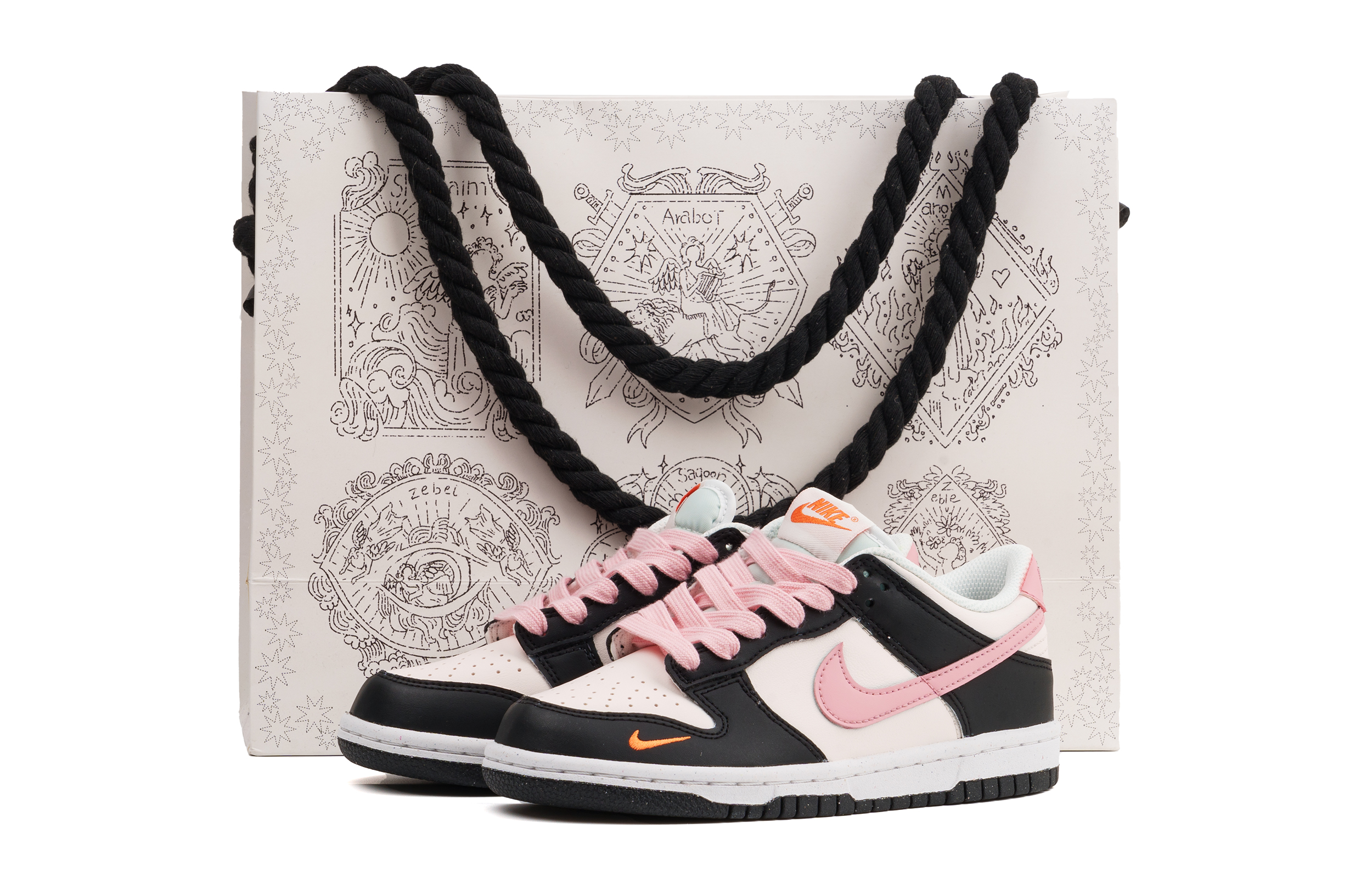 

Детские скейтерские кроссовки Dunk Grade School Nike, розовый/белый/черный