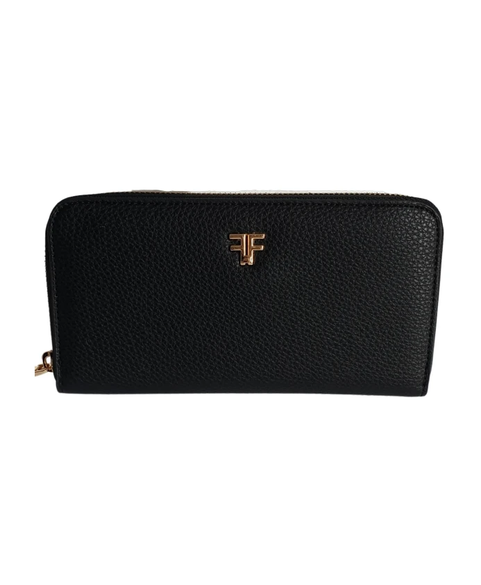 

Черный кошелек на молнии из эко-кожи Fracomina, черный