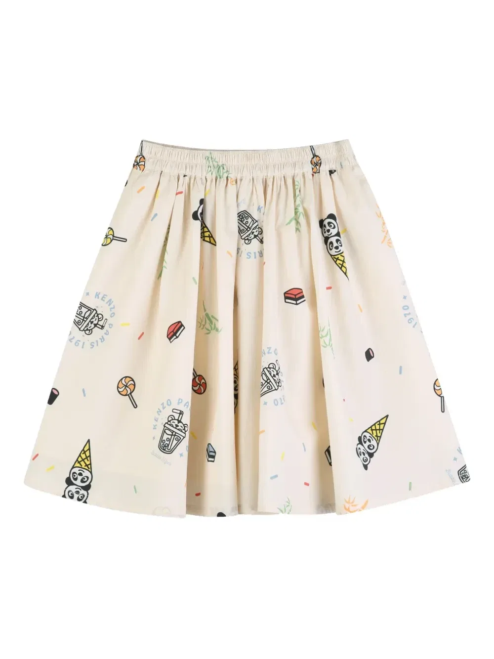 Юбка с принтом Kenzo Kids, бежевый