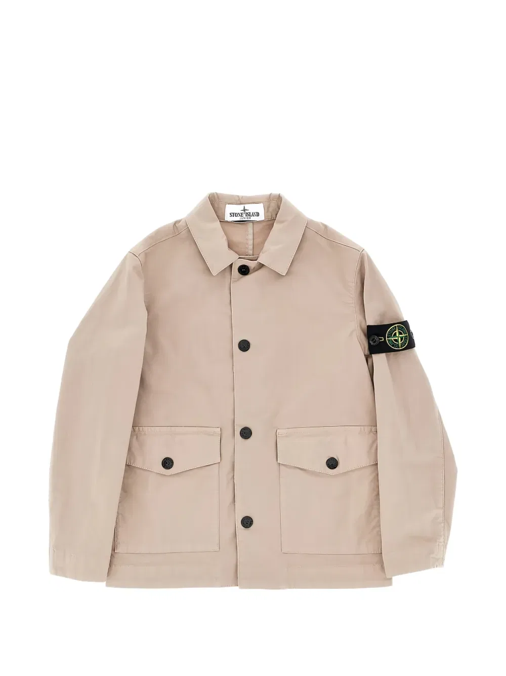 Рубашка с логотипом Stone Island Junior, нейтральный