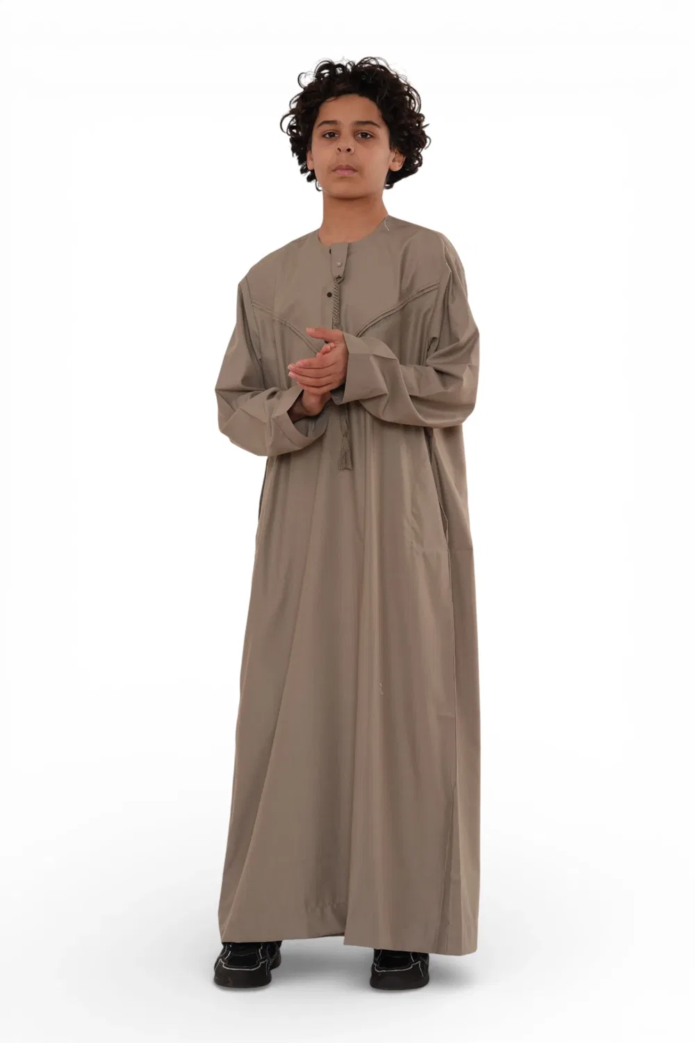 Arabic Thobes Детский бежевый марокканский халат Джубба для мальчиков Ид Джеллаба Рамадан Ид Тобе - K-HM11 — фото 2